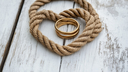 Obraz premium rope on a wooden background