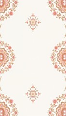 Elegant floral pattern design on a soft cream background with copy space