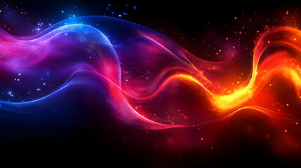 Fototapeta premium Abstract Background with Wavy Lines and Sparkles