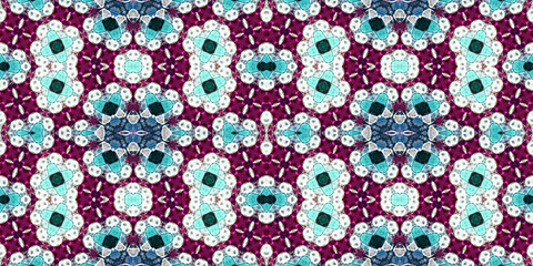 Seamless kaleidoscope pattern. The texture of the woven pattern. Endless pattern