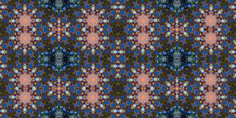 Seamless kaleidoscope pattern. The texture of the woven pattern. Endless pattern