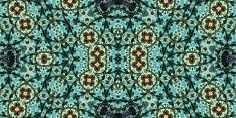 Seamless kaleidoscope pattern. The texture of the woven pattern. Endless pattern