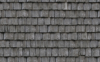 Wodden shingle roof tile seamless texture & background