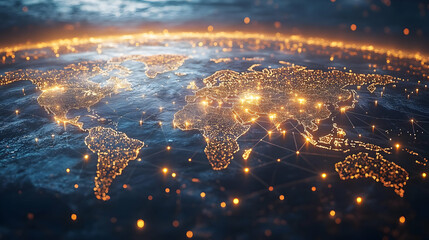 Global Network Connections 3D Illustration