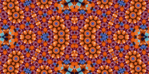 Seamless kaleidoscope pattern. The texture of the woven pattern. Endless pattern