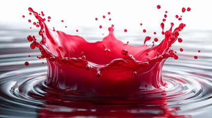 Red Liquid Splash Abstract Illustration