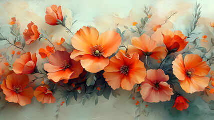 Orange Poppy Flower Illustration