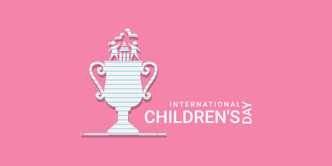 International Children's Day creative vector logo name banner poster background design, Universal Children's Day. November 20, Universal Children's Day. Children's Day creative concept.