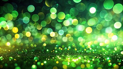 Obraz premium Abstract green gradient bokeh, nocturnal background.