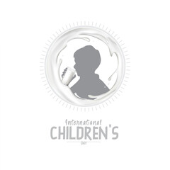 Fototapeta premium International Children's Day creative vector logo name banner poster background design, Universal Children's Day. November 20, Universal Children's Day. Children's Day creative concept.
