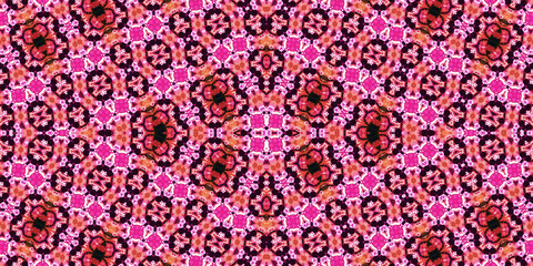 Seamless kaleidoscope pattern. The texture of the woven pattern. Endless pattern