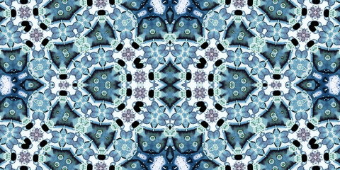 Seamless kaleidoscope pattern. The texture of the woven pattern. Endless pattern