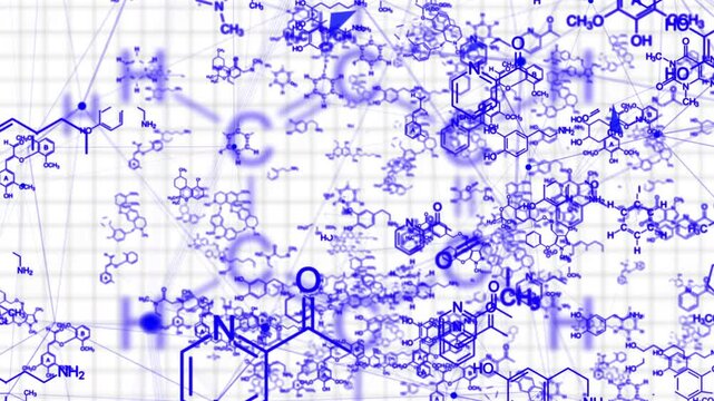 Watch as chemical formulas come to life, moving and connecting on a notebook page. Explore the dynamic world of molecules, bonds, and scientific connections in a visually engaging way