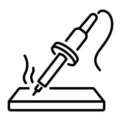 Linear icon of a wood burning tool