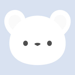 シンプルしろくまちゃんのお顔イラスト⭐︎