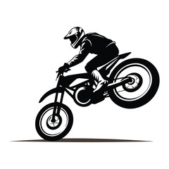Obraz premium silhouette of a biker doing freestyle tricks
