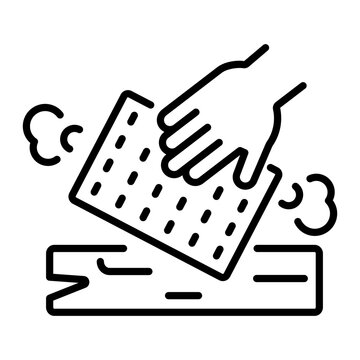 hand cleaning wood black outline clip art preview