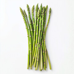 Bunch of asparagus on a white background