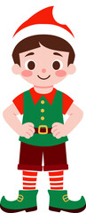 Cute Christmas Elf Boy Holiday Illustration Festive Child