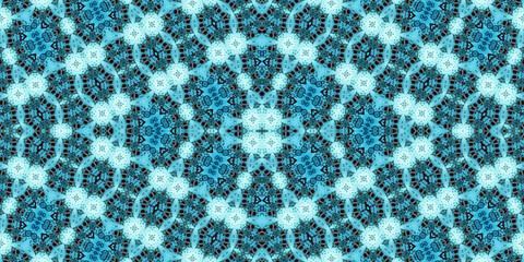 Seamless kaleidoscope pattern. The texture of the woven pattern. Endless pattern