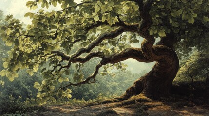 Majestic Tree in a Serene Forest