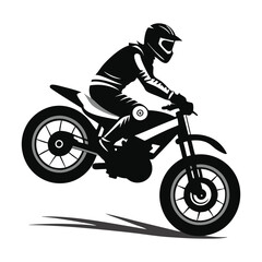 Fototapeta premium silhouette of a biker doing freestyle tricks