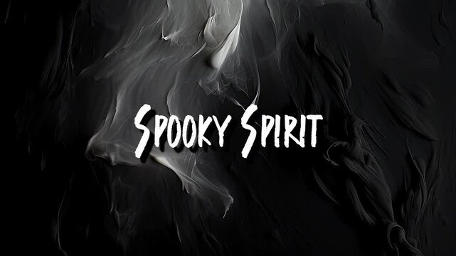 Spooky Spirit. Halloween Quote Animation Text Lettering On Motion Graphic Grunge Background