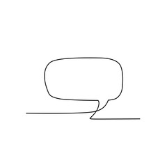 Speech bubble one line drawing 
