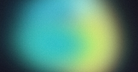Vibrant color spots grainy backdrop design. Abstract glowing orange green blue color dark noisy gradient, color flow shaped, noise texture, retro, teal, website header design, banner, poster