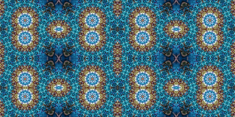 Seamless kaleidoscope pattern. The texture of the woven pattern. Endless pattern