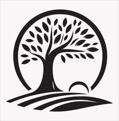 Tree Logo Shape tree illustration vector silhouette on a white background