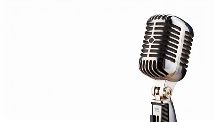 Fototapeta premium Vintage microphone isolate on White background PNG