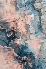 Fototapeta premium Painting of a blue and pink swirl with a blue and pink background