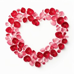 Obraz premium Minimalism, heart shape crafted from soft pink and white flower petals