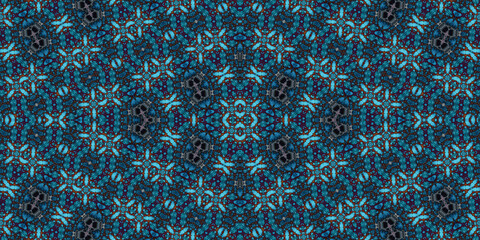 Seamless kaleidoscope pattern. The texture of the woven pattern. Endless pattern