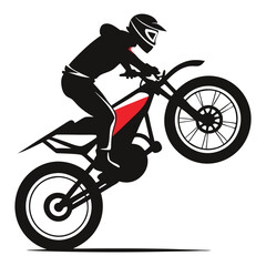 Obraz premium silhouette of a biker doing freestyle tricks