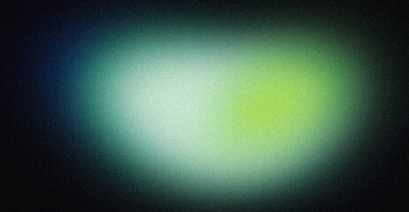 Vibrant color spots grainy backdrop design. Abstract glowing green blue color dark noisy gradient, color flow shaped, noise texture, retro, teal, website header design, banner, poster