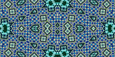 Seamless kaleidoscope pattern. The texture of the woven pattern. Endless pattern