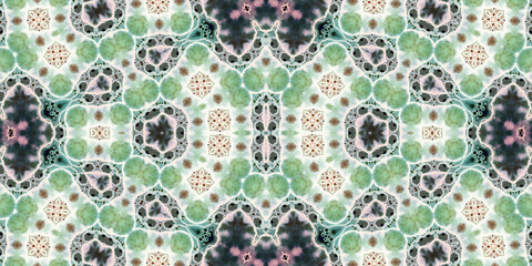 Seamless kaleidoscope pattern. The texture of the woven pattern. Endless pattern