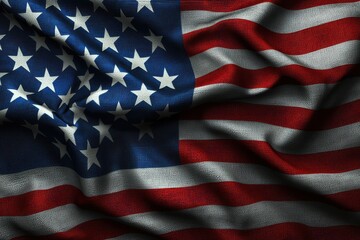 American Flag Waving in Gentle Breeze