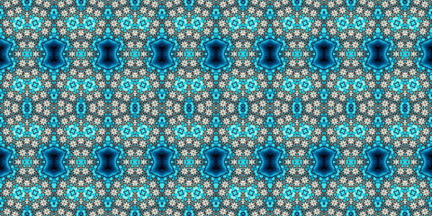 Fototapeta premium Seamless kaleidoscope pattern. The texture of the woven pattern. Endless pattern