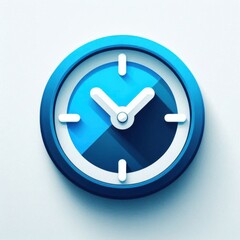 simple clock icon in blue