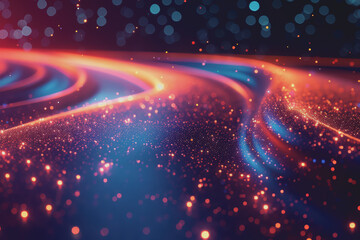 Obraz premium Abstract of vibrant light trails with glowing magic effects.