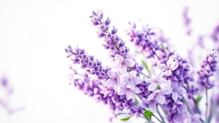Obraz premium A Bouquet of Delicate Purple Flowers with Soft Pastel Hues and a Gentle, Romantic Aura