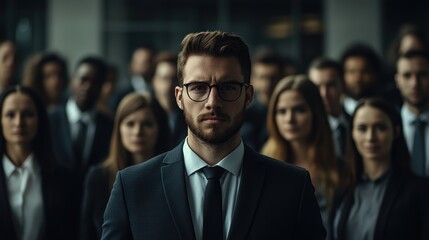 Businessman Leading Team.