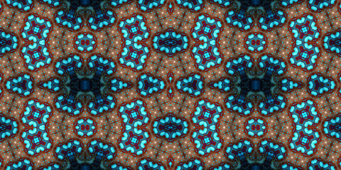 Seamless kaleidoscope pattern. The texture of the woven pattern. Endless pattern