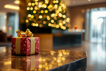 Generative AI Image of Christmas festive event occasion birthday Gifts Wrapped Ribbon for Festive Celebration