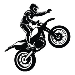 silhouette of a biker doing freestyle tricks