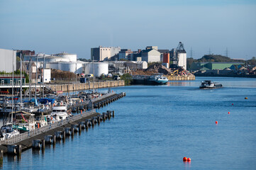Naklejka premium Pleasure harbor Bruxelles Royal Yacht Club in the Brussels Capital Region, Belgium, OCT 26, 2024