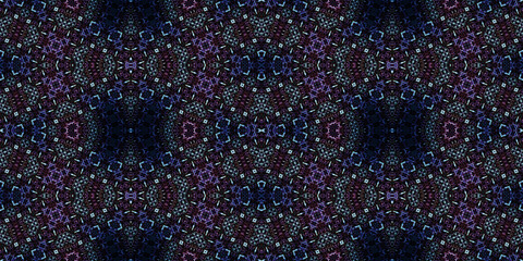 Seamless kaleidoscope pattern. The texture of the woven pattern. Endless pattern